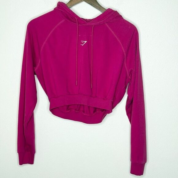 GymShark Fuschia Pink Cropped Hoodie - Women’s US S - Picture 1 of 7